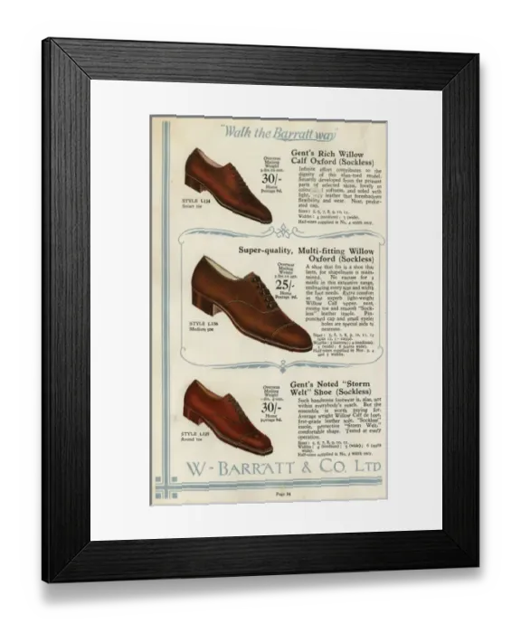 Framed Print : W Barratt & Co Ltd shoe catalogue, shoes