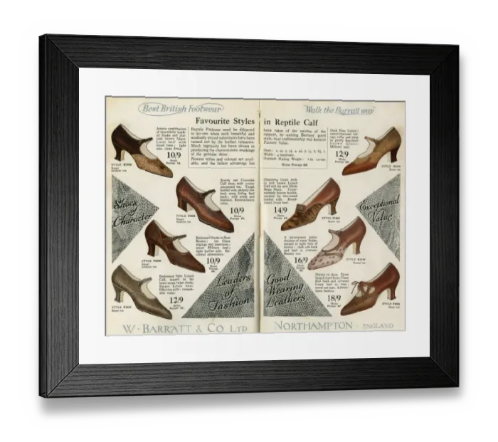 Framed Print : W Barratt & Co Ltd shoe catalogue, shoes Framed Print : W Barratt & Co Ltd shoe catalogue, shoes