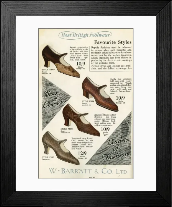 Framed Print : W Barratt & Co Ltd shoe catalogue, shoes Framed Print : W Barratt & Co Ltd shoe catalogue, shoes