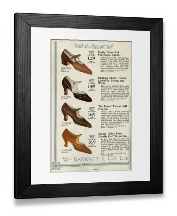 Framed Print : W Barratt & Co Ltd shoe catalogue, shoes Framed Print : W Barratt & Co Ltd shoe catalogue, shoes