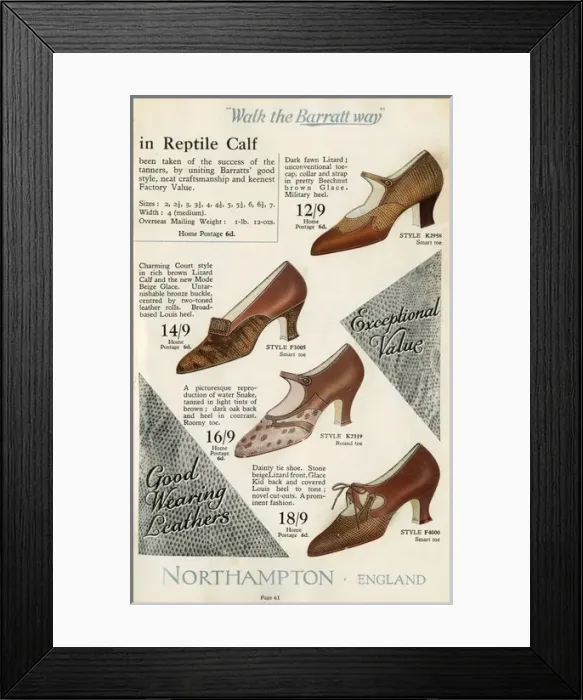 Framed Print : W Barratt & Co Ltd shoe catalogue, shoes Framed Print : W Barratt & Co Ltd shoe catalogue, shoes