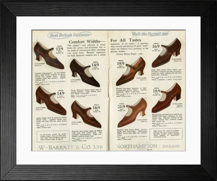 Framed Print : W Barratt & Co Ltd shoe catalogue, shoes Framed Print : W Barratt & Co Ltd shoe catalogue, shoes