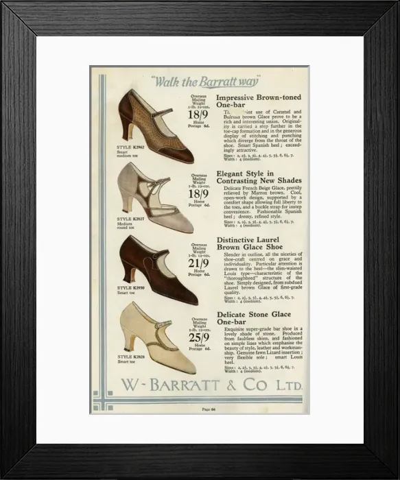 Framed Print : W Barratt & Co Ltd shoe catalogue, shoes Framed Print : W Barratt & Co Ltd shoe catalogue, shoes