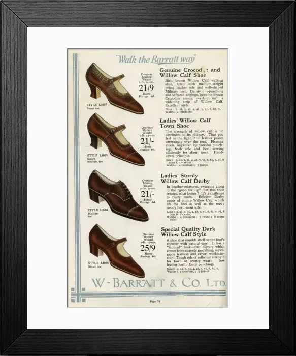 Framed Print : W Barratt & Co Ltd shoe catalogue, shoes Framed Print : W Barratt & Co Ltd shoe catalogue, shoes