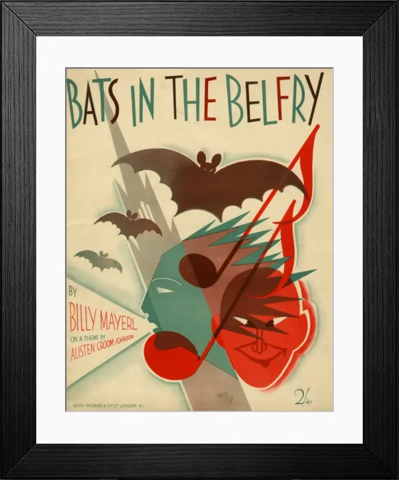 Framed Print : Music cover, Bats in the Belfry