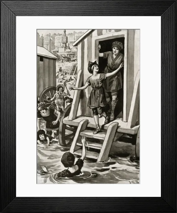 Framed Print : Bathing at Brighton during the holidays Framed Print : Bathing at Brighton during the holidays