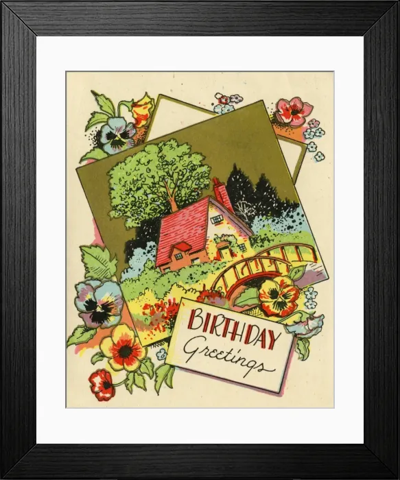 Framed Print : Birthday card, Birthday Greetings Framed Print : Birthday card, Birthday Greetings