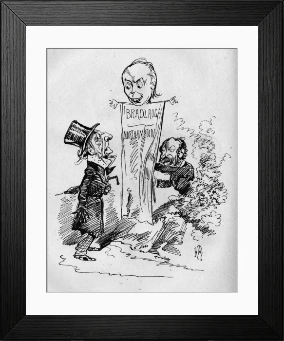 Framed Print : Cartoon, Gladstone, Bradlaugh and Labouchere