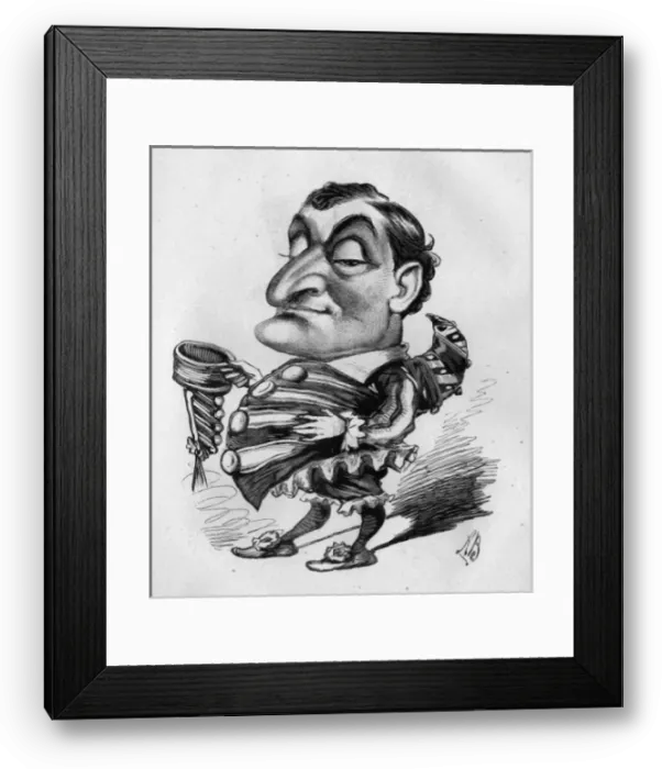 Framed Print : Caricature of David James, English comic actor Framed Print : Caricature of David James, English comic actor