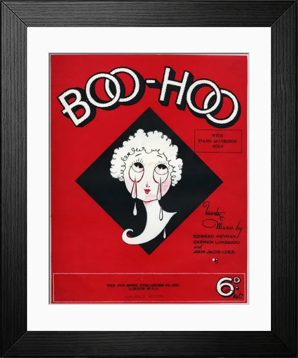 Framed Print : Music cover, Boo-Hoo Framed Print : Music cover, Boo-Hoo