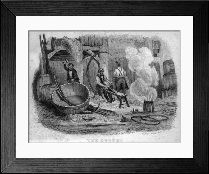 Framed Print : Book of Trades, The Cooper Framed Print : Book of Trades, The Cooper