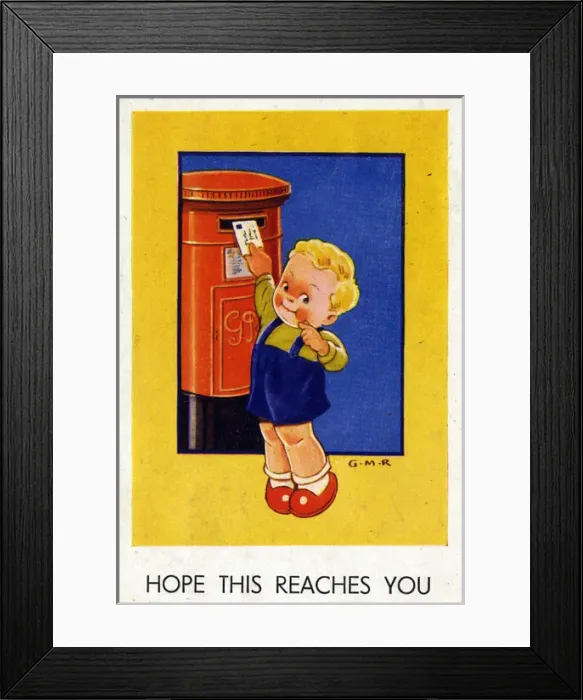 Framed Print : Boy Posting Letter - Hope this reaches you Framed Print : Boy Posting Letter - Hope this reaches you