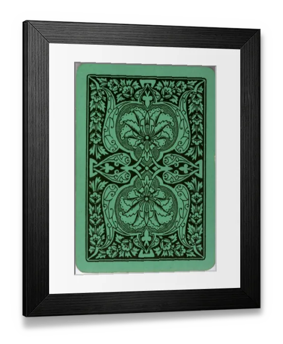 Framed Print : Cheery Families, design on back of card Framed Print : Cheery Families, design on back of card