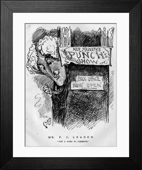 Framed Print : Caricature of F C Leader, theatre manager Framed Print : Caricature of F C Leader, theatre manager
