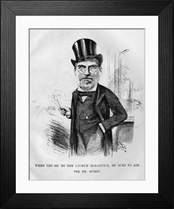 Framed Print : Caricature of JosephHurst, Lyceum Theatre box office manager Framed Print : Caricature of JosephHurst, Lyceum Theatre box office manager