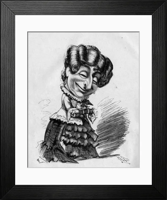 Framed Print : Caricature of John F Sheridan, female impersonator Framed Print : Caricature of John F Sheridan, female impersonator