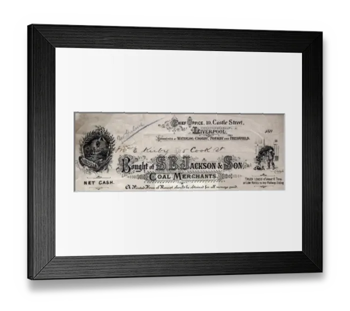 Framed Print : Coal Merchant - Coal Mining Billhead Framed Print : Coal Merchant - Coal Mining Billhead