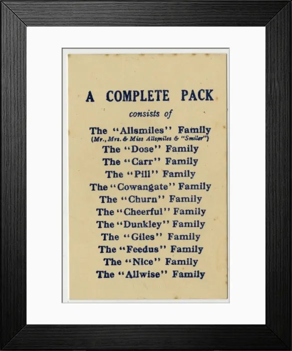 Framed Print : Pack details, Cow & Gate Happy Family Game Framed Print : Pack details, Cow & Gate Happy Family Game