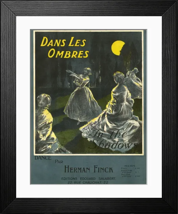 Framed Print : Music cover, Dans Les Ombres, In the Shadows Framed Print : Music cover, Dans Les Ombres, In the Shadows