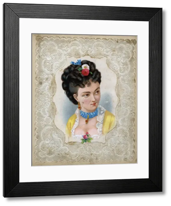Framed Print : Young woman in a scrap book Framed Print : Young woman in a scrap book