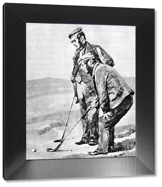 Allan Robertson and Tom Morris playing golf