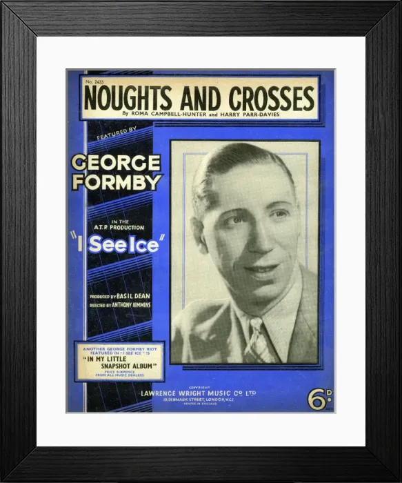 Framed Print : Music cover, George Formby, Noughts and Crosses Framed Print : Music cover, George Formby, Noughts and Crosses