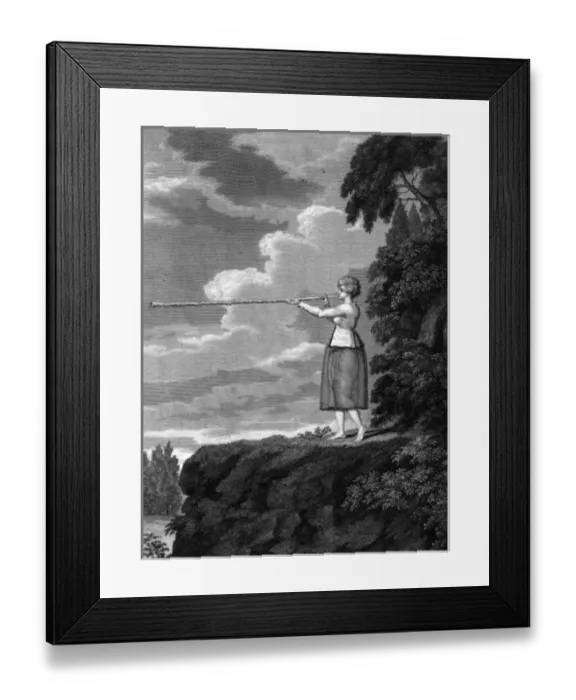 Framed Print : Woman blowing the Lure, Vasterbotten, Sweden (now Finland) Framed Print : Woman blowing the Lure, Vasterbotten, Sweden (now Finland)