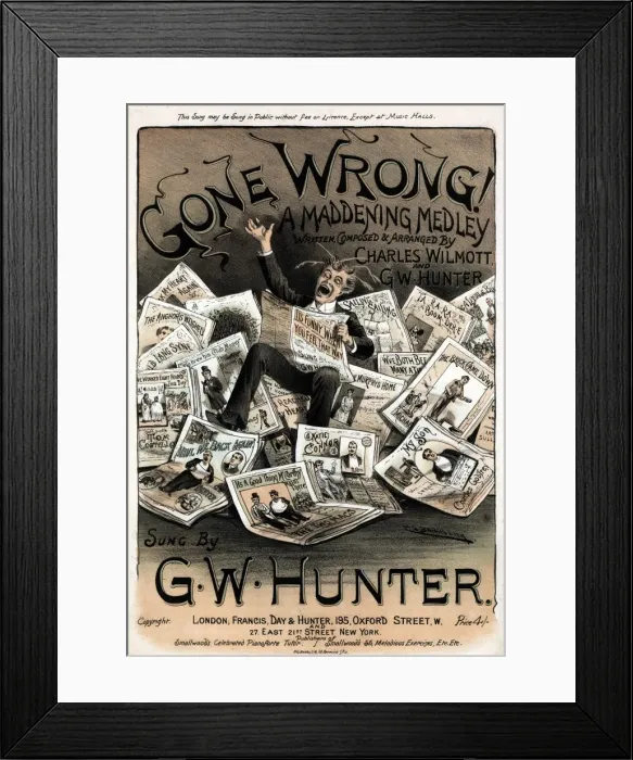 Framed Print : Music cover, Gone Wrong! A Maddening Medley Framed Print : Music cover, Gone Wrong! A Maddening Medley