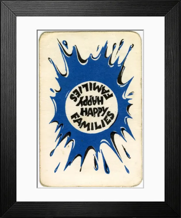 Framed Print : Happy Familes Playing Cards - design on back Framed Print : Happy Familes Playing Cards - design on back