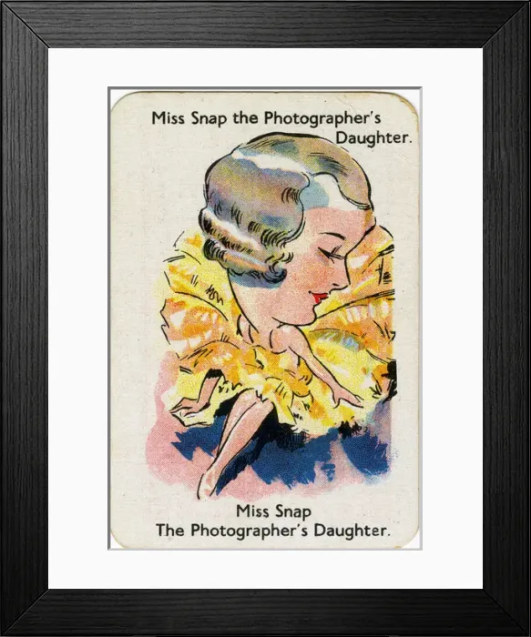 Framed Print : Happy Families Playing Cards - Miss Snap Framed Print : Happy Families Playing Cards - Miss Snap