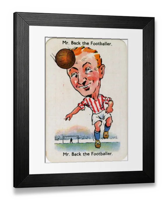 Framed Print : Happy Families Playing Cards - Mr Back the Footballer Framed Print : Happy Families Playing Cards - Mr Back the Footballer