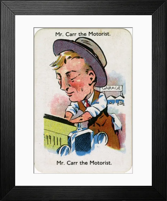 Framed Print : Happy Families Playing Cards - Mr Carr the Motorist Framed Print : Happy Families Playing Cards - Mr Carr the Motorist