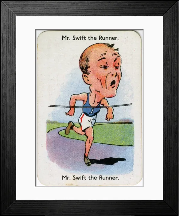 Framed Print : Happy Families Playing Cards - Mr Swift the Runner Framed Print : Happy Families Playing Cards - Mr Swift the Runner