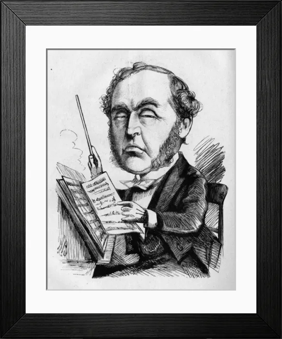 Framed Print : Caricature of Sir Michael Costa, conductor and composer Framed Print : Caricature of Sir Michael Costa, conductor and composer