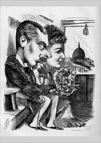 Caricature of Prince Leopold and Princess Helena
