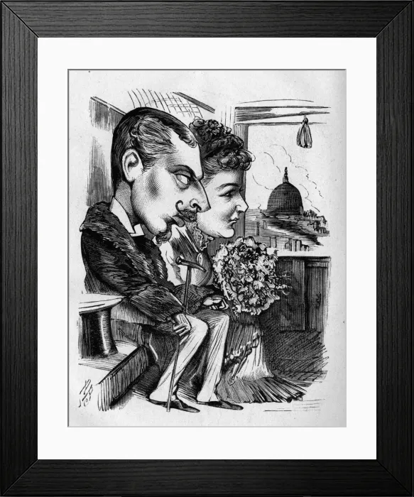 Framed Print : Caricature of Prince Leopold and Princess Helena Framed Print : Caricature of Prince Leopold and Princess Helena