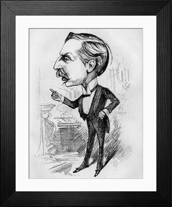 Framed Print : Caricature of W H Kendal, English actor and manager Framed Print : Caricature of W H Kendal, English actor and manager