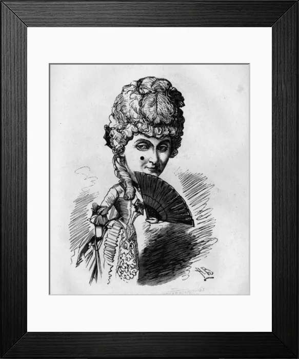 Framed Print : Caricature of Florence St John, singer and actress Framed Print : Caricature of Florence St John, singer and actress