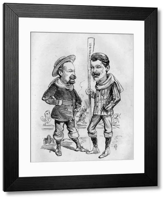 Framed Print : Caricature of Jennings and Riley, Oxford and Cambridge Framed Print : Caricature of Jennings and Riley, Oxford and Cambridge