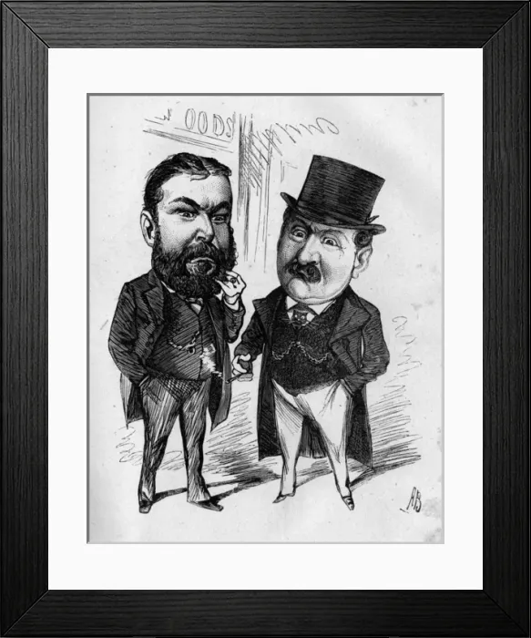 Framed Print : Caricatures of George Harwood and George Parkes Framed Print : Caricatures of George Harwood and George Parkes