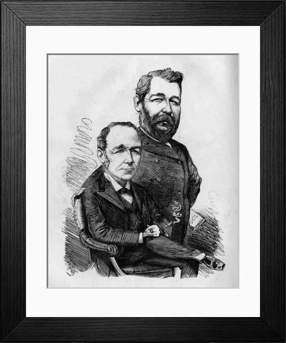 Framed Print : Caricature of The Two Willings, senior and junior Framed Print : Caricature of The Two Willings, senior and junior