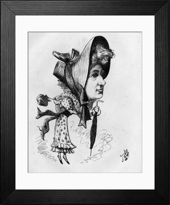 Framed Print : Caricature of Harriet Coveney, English actress Framed Print : Caricature of Harriet Coveney, English actress