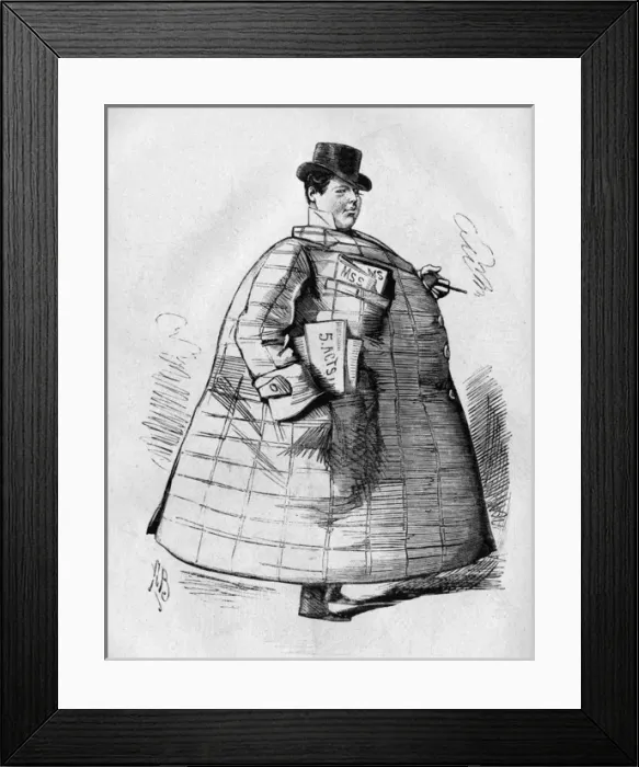 Framed Print : Caricature of Paul John Merrit, playwright Framed Print : Caricature of Paul John Merrit, playwright