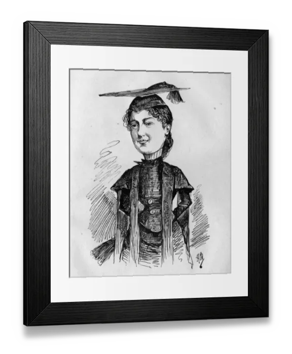 Framed Print : Caricature of Madge Kendal, English actress and manager Framed Print : Caricature of Madge Kendal, English actress and manager