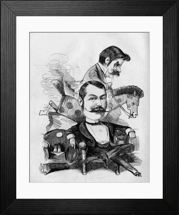Framed Print : Caricature of Walter Webling and Alfred Watson Framed Print : Caricature of Walter Webling and Alfred Watson