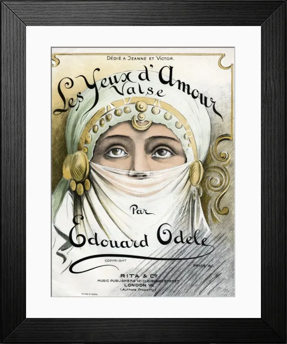 Framed Print : Music cover, Les Yeux d Amour Valse