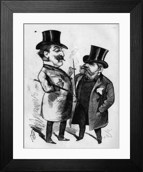 Framed Print : Caricature of Edmund Yates and ? Becker Framed Print : Caricature of Edmund Yates and ? Becker