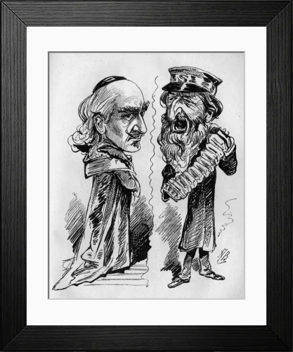 Framed Print : Caricature of Edwin Booth and William Booth Framed Print : Caricature of Edwin Booth and William Booth