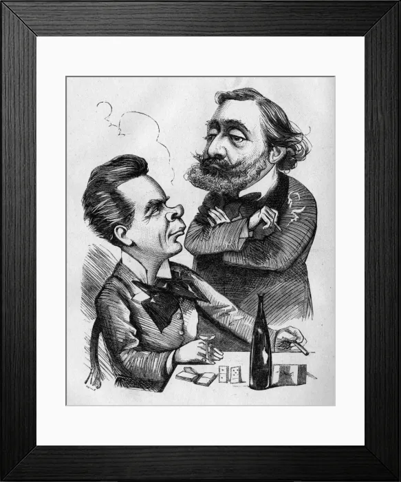 Framed Print : Caricature of Coquelin and Gambetta Framed Print : Caricature of Coquelin and Gambetta