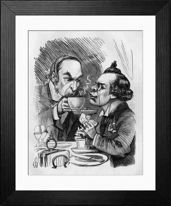 Framed Print : Caricature of W E Gladstone and John L Toole Framed Print : Caricature of W E Gladstone and John L Toole